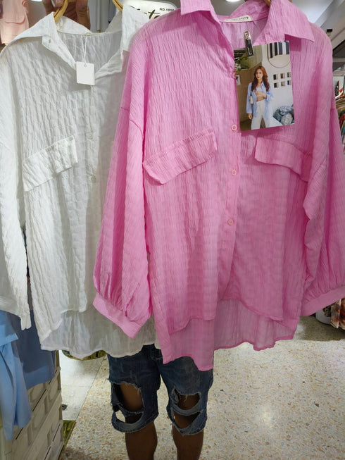 Lantern Sleeves Loose Collar Down Shirts